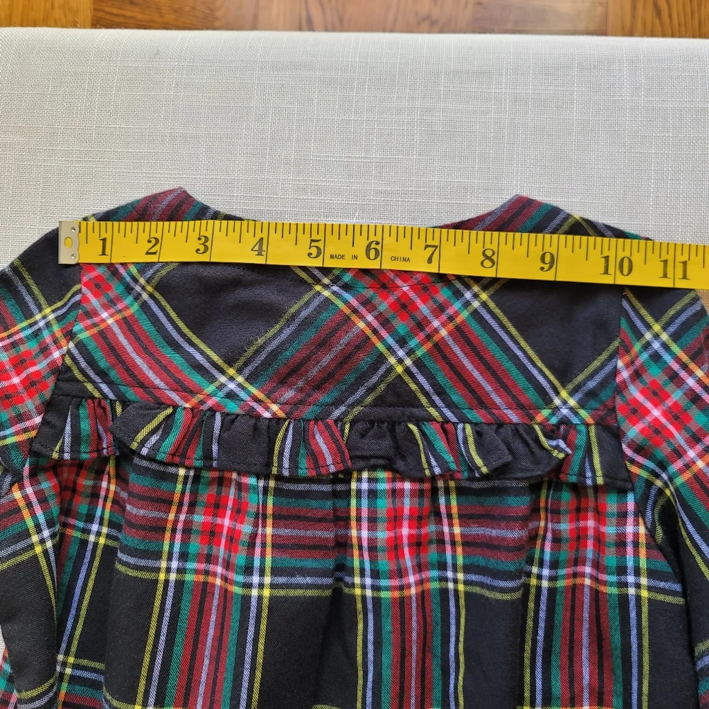 New! J Crew sz 4 Crewcuts Girls Flannel Nightgown PJ Black Tartan Plaid NWT